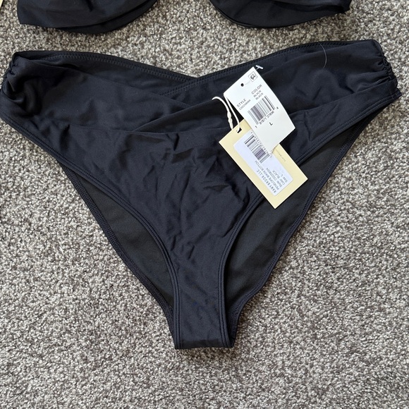 Ramy Brook Black Twist-Front Halter Bikini Set Penelope Bottom Arielle Top - Picture 8 of 11